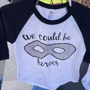 American Apparel Black and White Superhero Tee